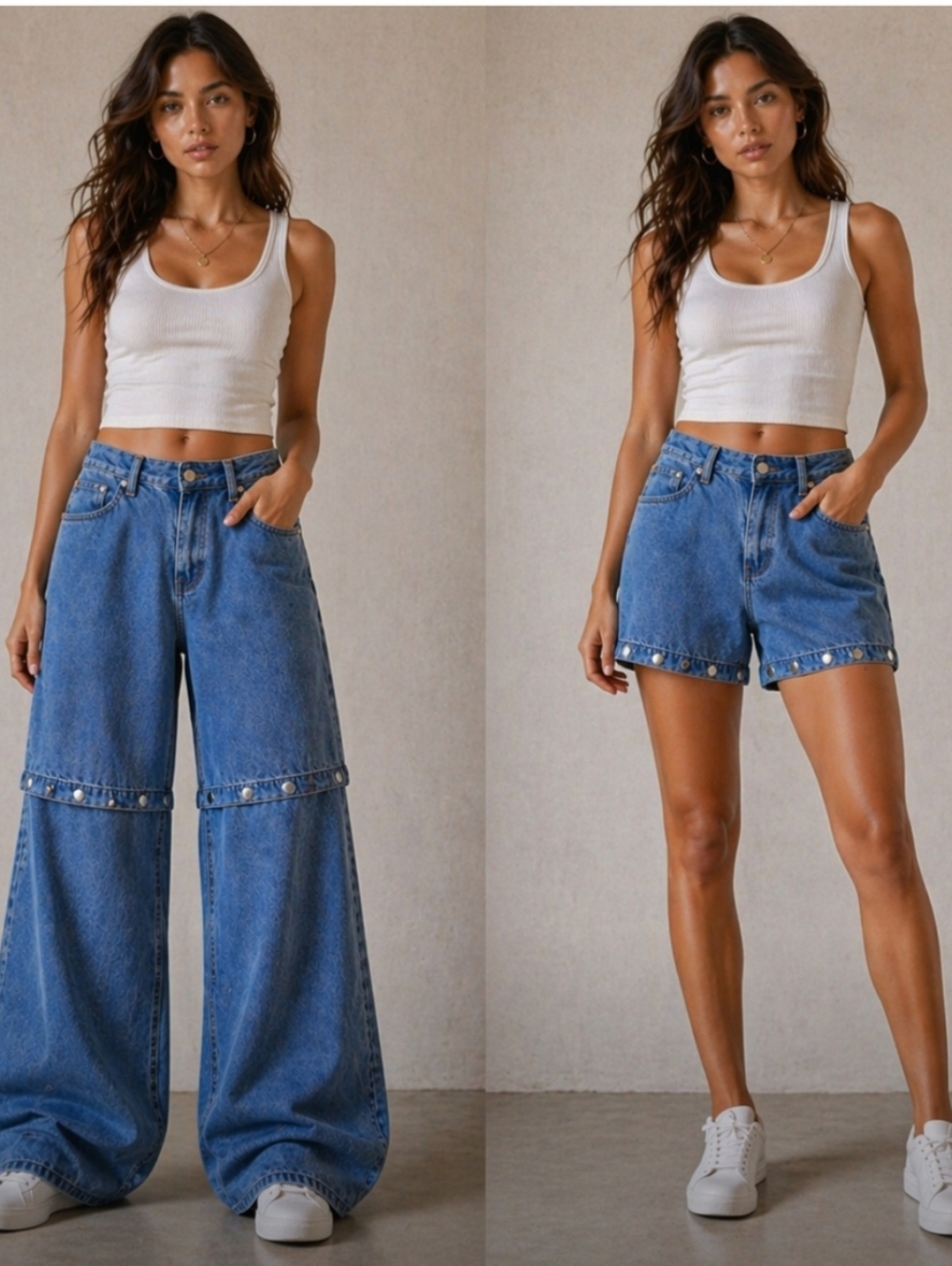 ✨ Forever 21 Premium Convertible Snap-Away Jeans – Size 25 NWT